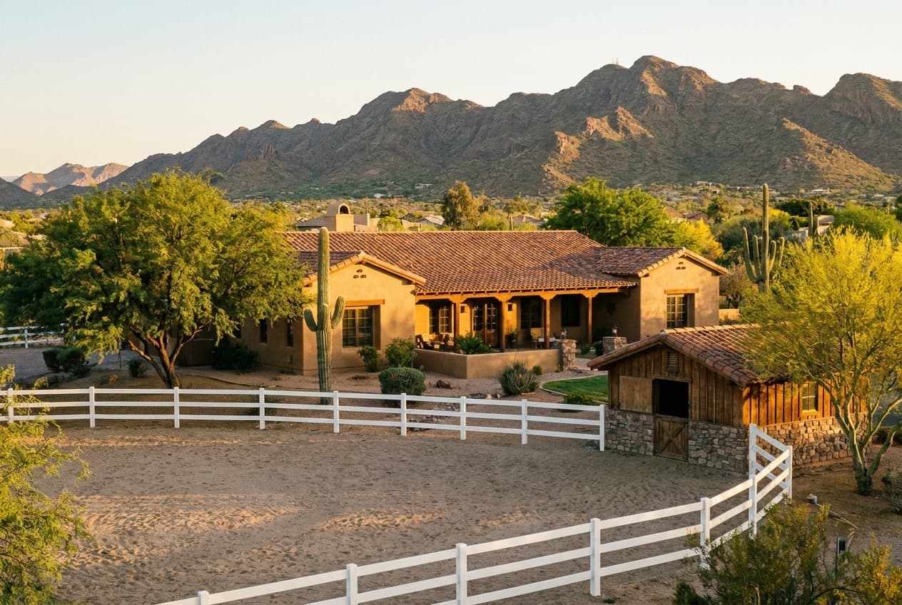 Custom home on a large desert lot