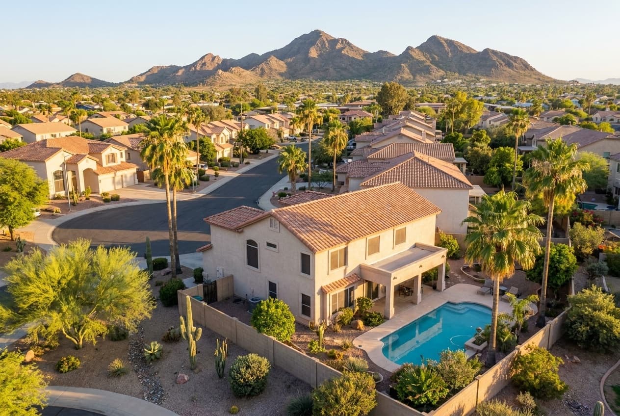 Suburban home with pool