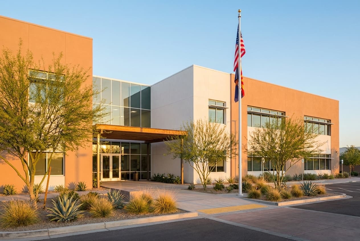 A modern charter school campus